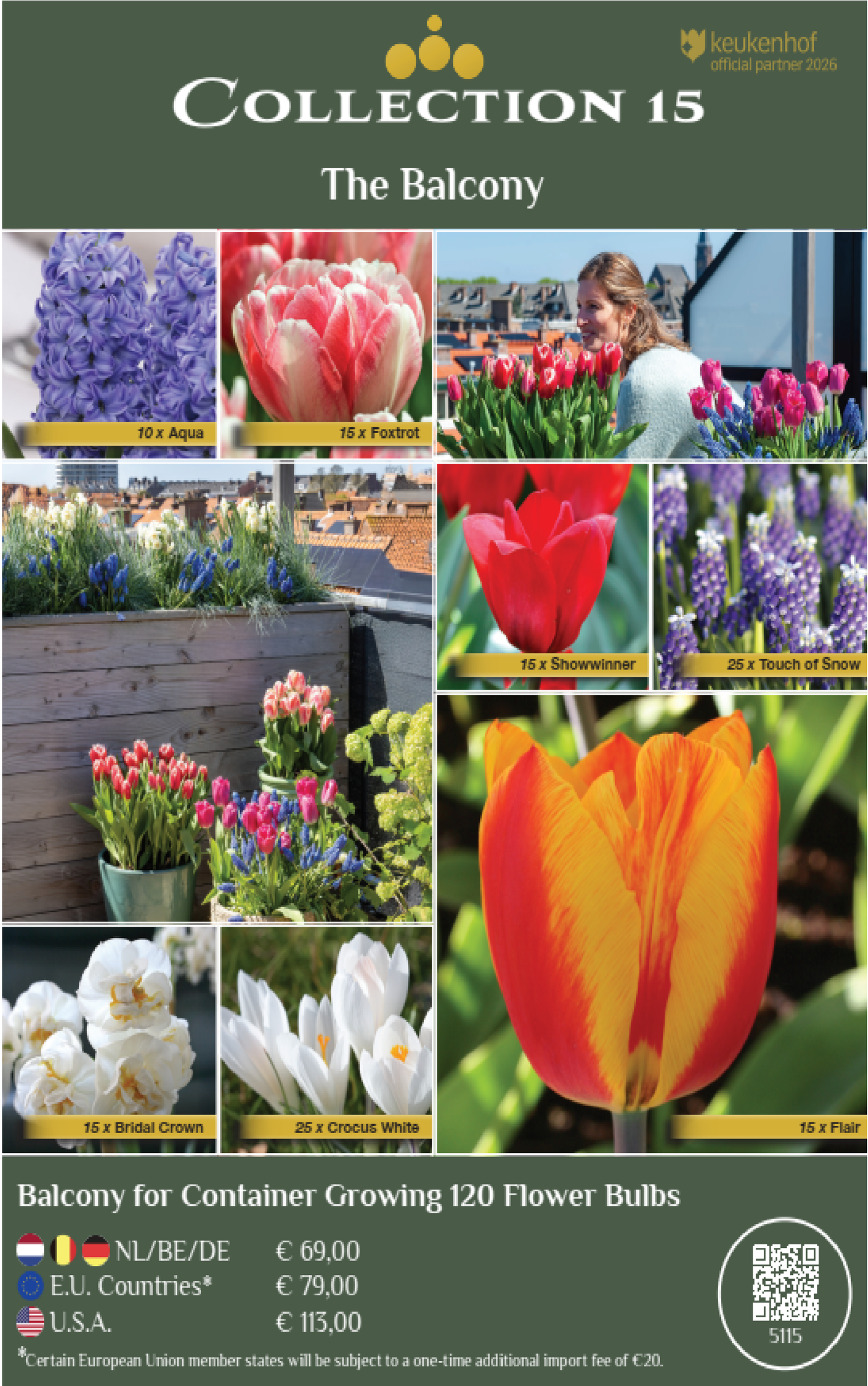 COLLECTIONS | Collection 15: Balcony for container growing (120 flowerbulbs)